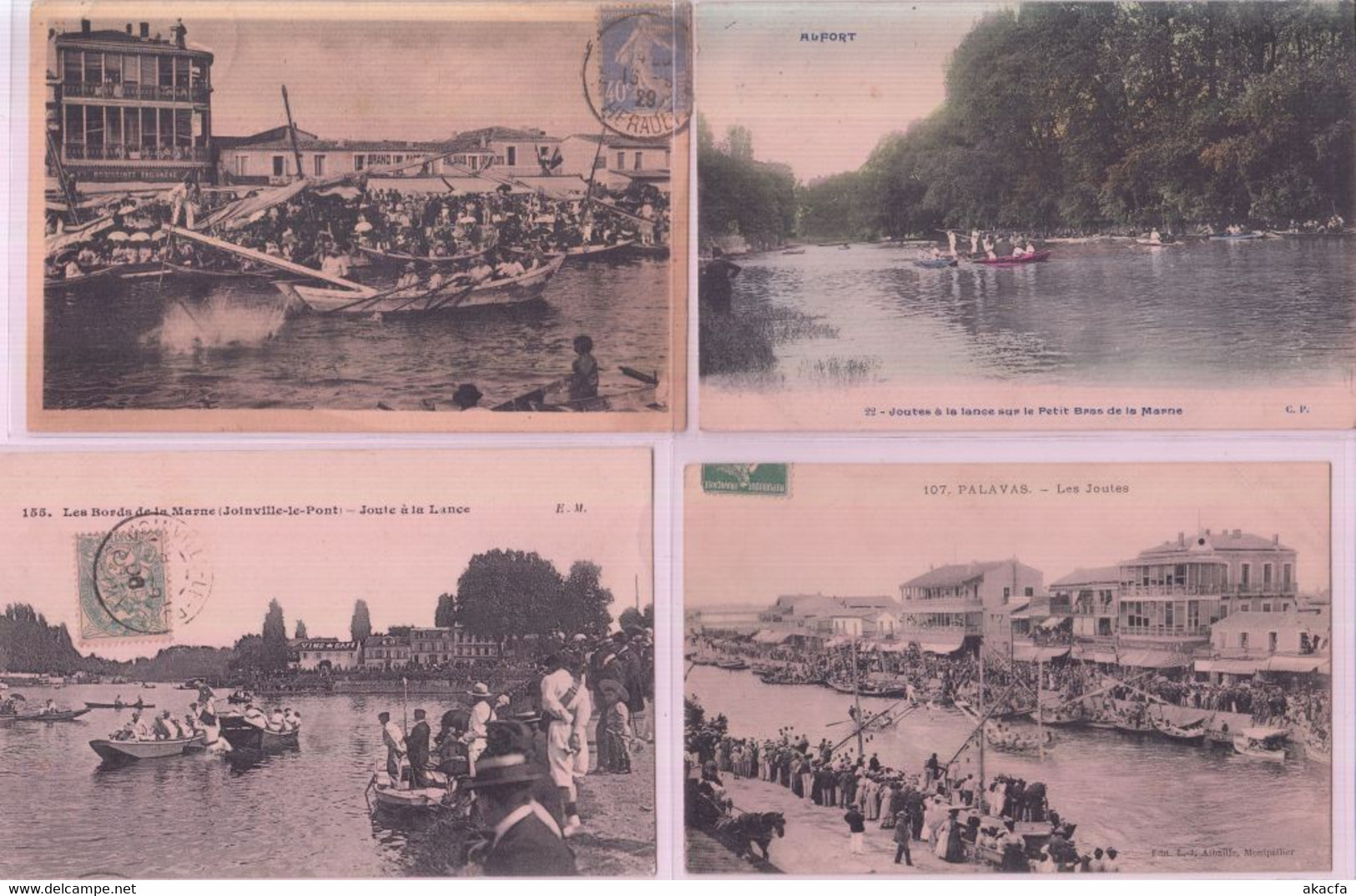 ROWING LES JOUTES Sport 77 Vintage Postcards Mostly Pre-1970 (L3856) - Rudersport