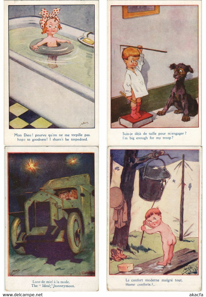 MAC ARTIST SIGNED CHILDREN COMIC 48 Vintage Postcards ALL DIFFERENT (L3205)