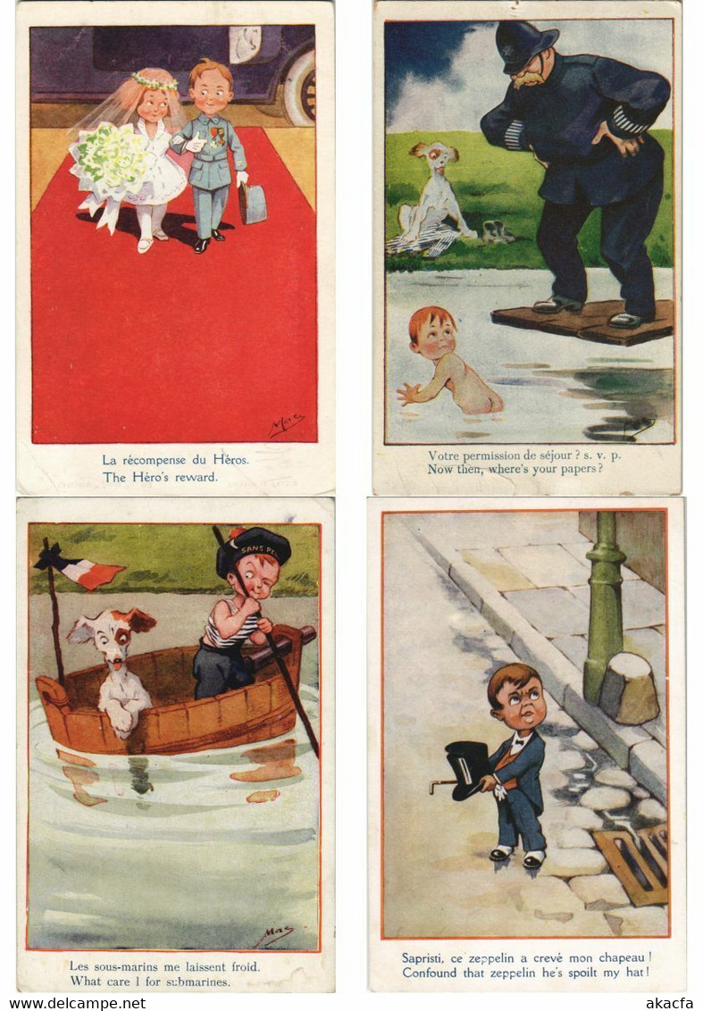 MAC ARTIST SIGNED CHILDREN COMIC 48 Vintage Postcards ALL DIFFERENT (L3205)