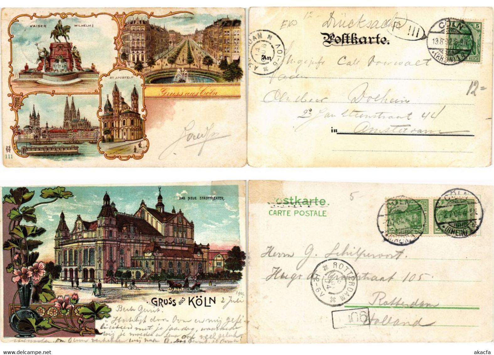 COLOGNE KÖLN GERMANY 16 Vintage Postcards Mostly pre-1902 (L3485)