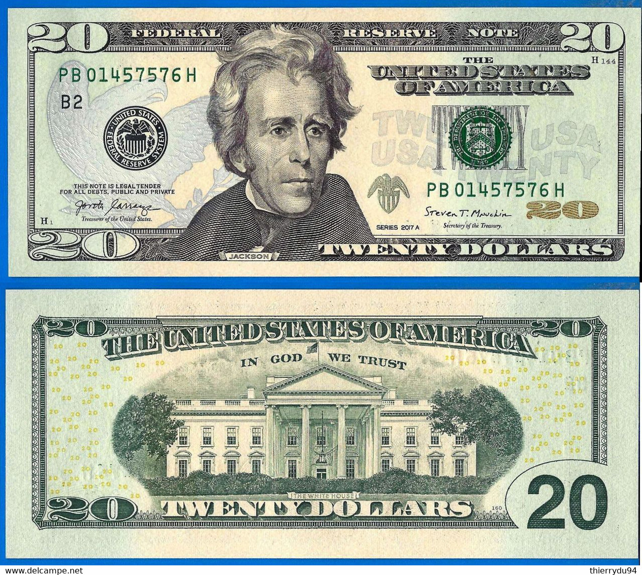 USA 20 Dollars 2017 A Neuf UNC Mint New York B2 PB Suffixe H Etats Unis United States Dollar US Paypal Bitcoin OK - Billetes De La Reserva Federal (1928-...)