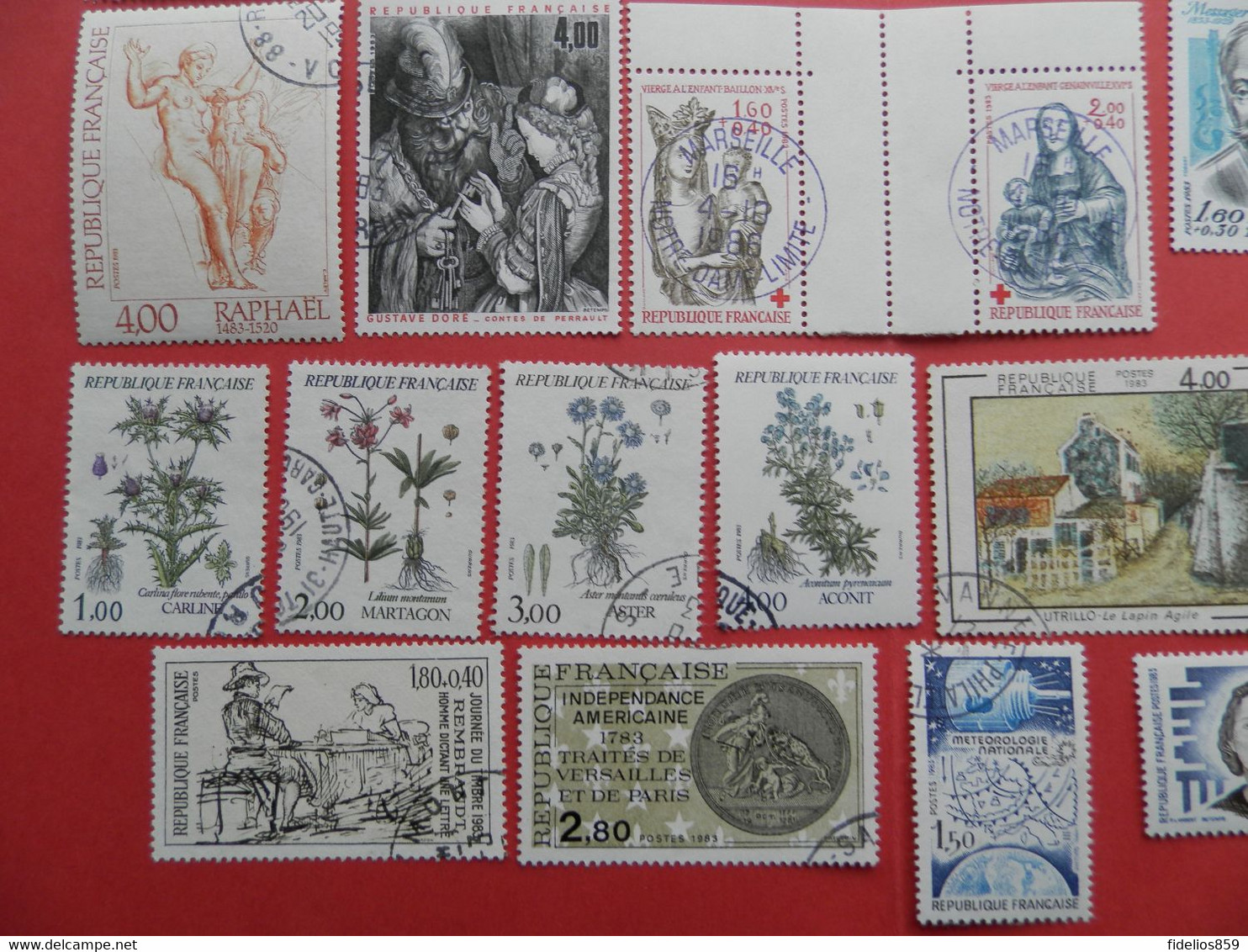 FRANCE OBLITERES : ANNEE COMPLETE 1983 SOIT 47 TIMBRES POSTE DIFFERENTS QUALITE LUXE - 1980-1989