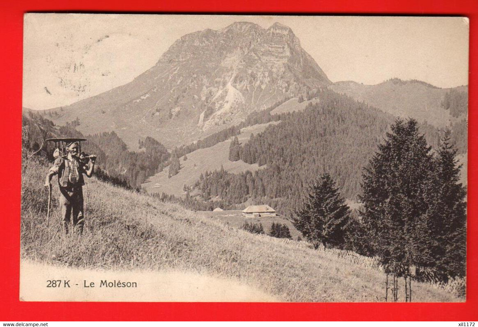 DAJ-19  Armailli  Au Moléson  Cachet Tour De Trême 1919  Tamèpon Gros Plané Moléson. Morel 287 K - La Tour-de-Trême