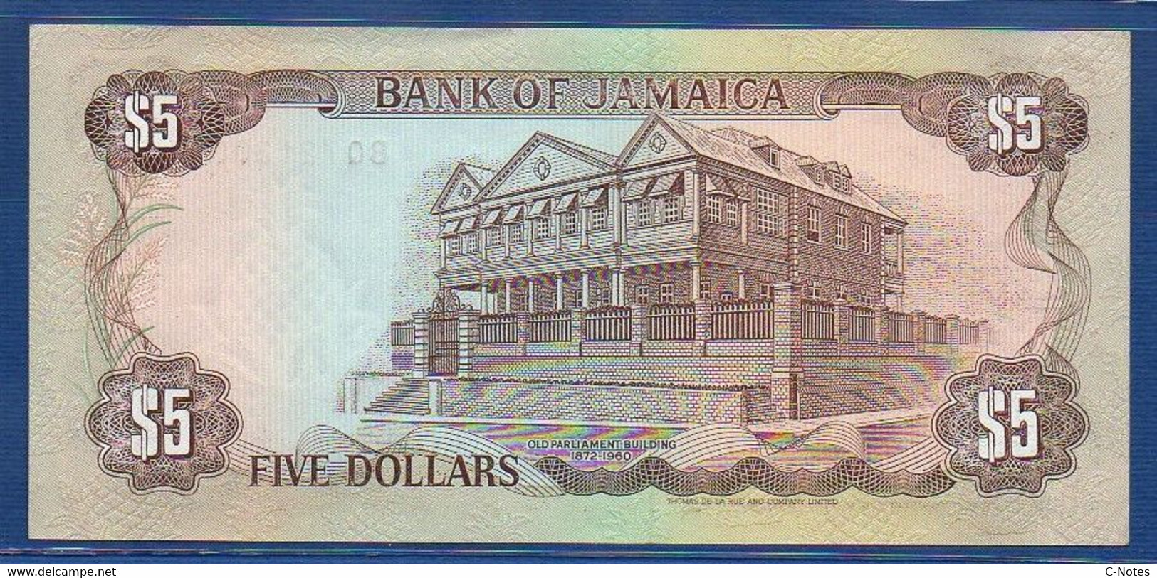JAMAICA - P.70c – 5 Dollars 1989 AUNC Serie BQ721300 - Jamaique