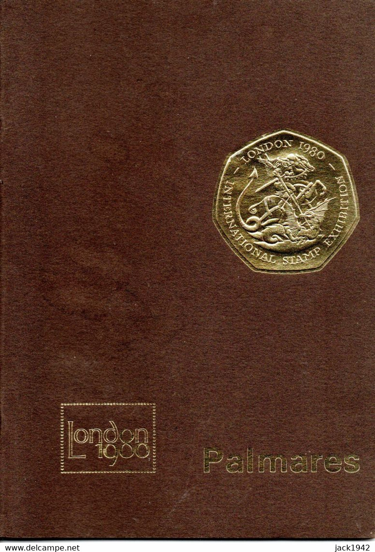 London 1980 Stamp  Exhibition Catalogue - With Palmares + Card Offered By The US Postal Service - Expositions Philatéliques