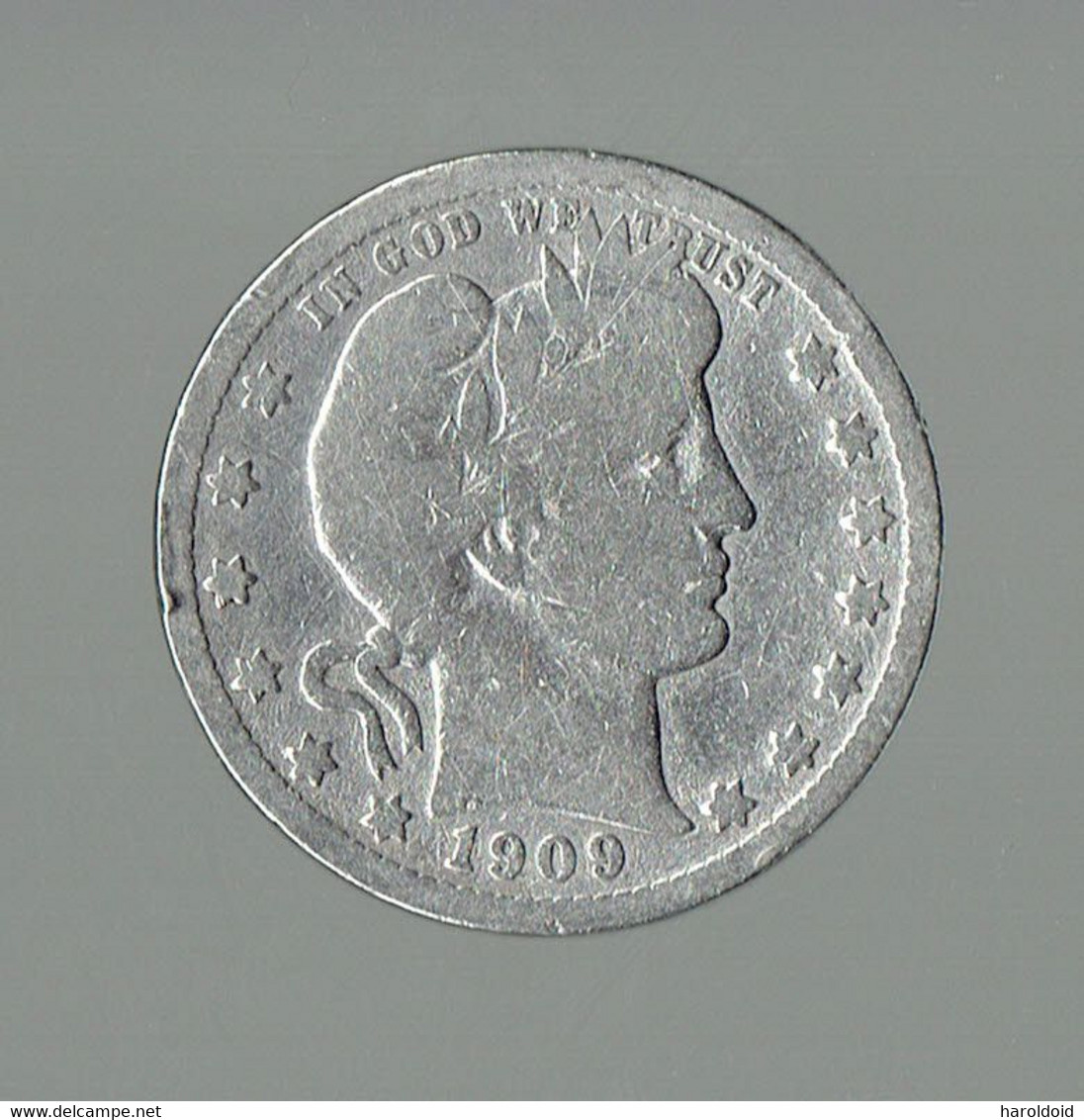 USA - 1/4 DOLLAR BARBER 1909 D - BEAU - 1892-1916: Barber