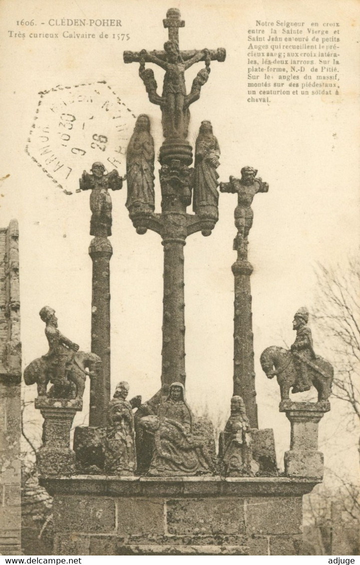 CPA-29- CLÉDEN-POHER - Très Curieux Calvaire De 1575_ Le Doaré Phot. 1926   *2 SCANS - Cléden-Cap-Sizun