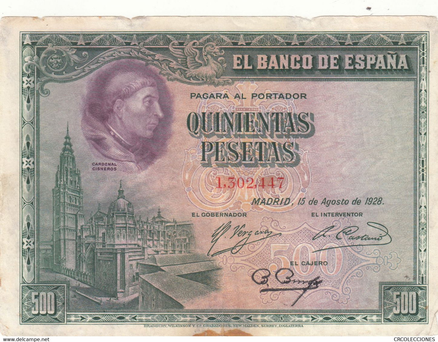 CRBS0690 BILLETE ESPAÑA 500 PESETAS 1928 - 500 Pesetas