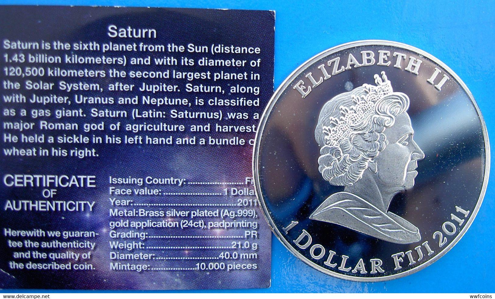 FIJI 1 $ 2009 ANNO INTERNAZIONALE DELL' ASTRONOMIA SATURNO ASTRONOMY PROOF SPAZIO PIANETA - Fiji