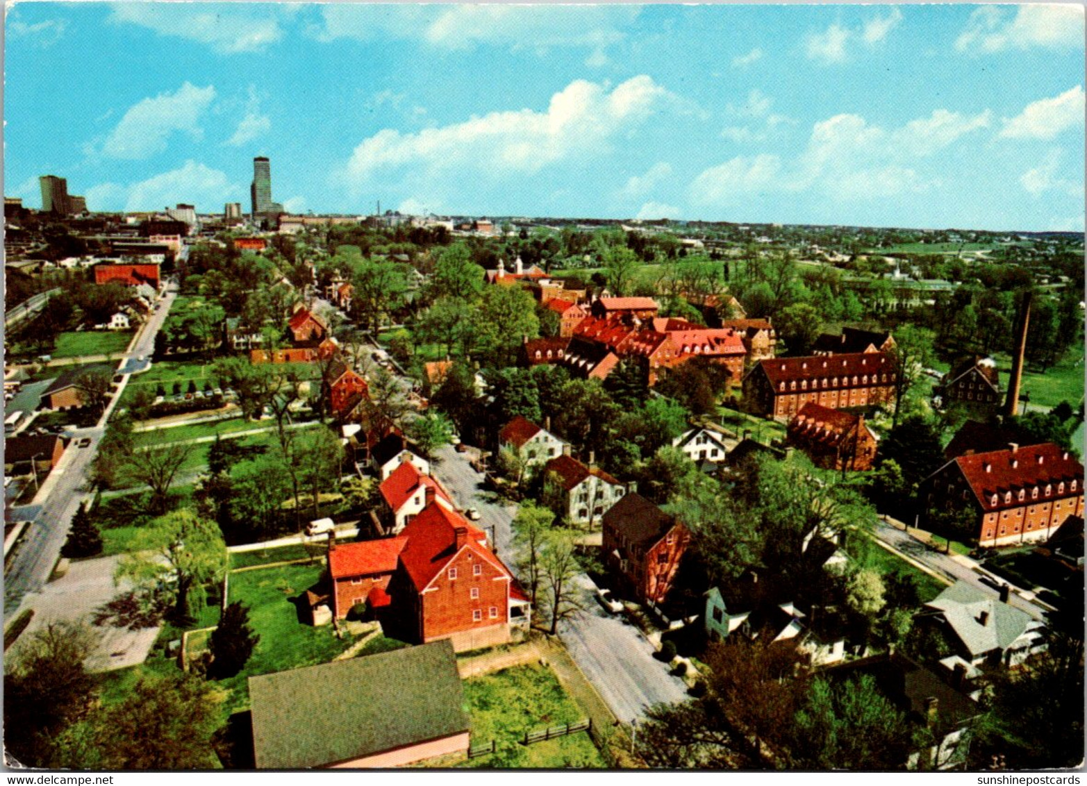 North Carolina Winston-Salem Old Salem Founded 1766 Aerial View - Winston Salem