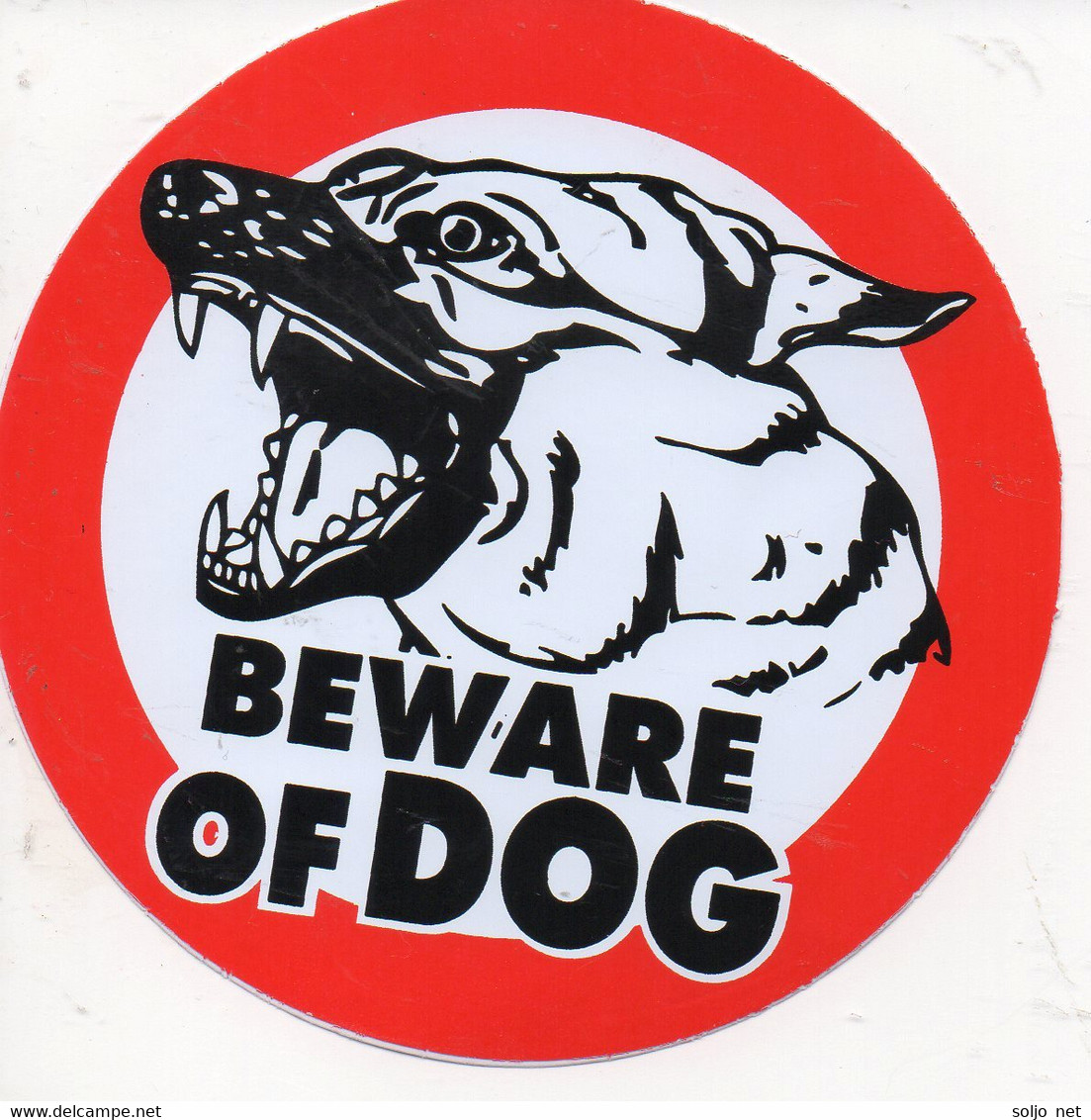 Scrapbooking - Verboten - Vorsicht gefährlicher Hund rund 10 cm