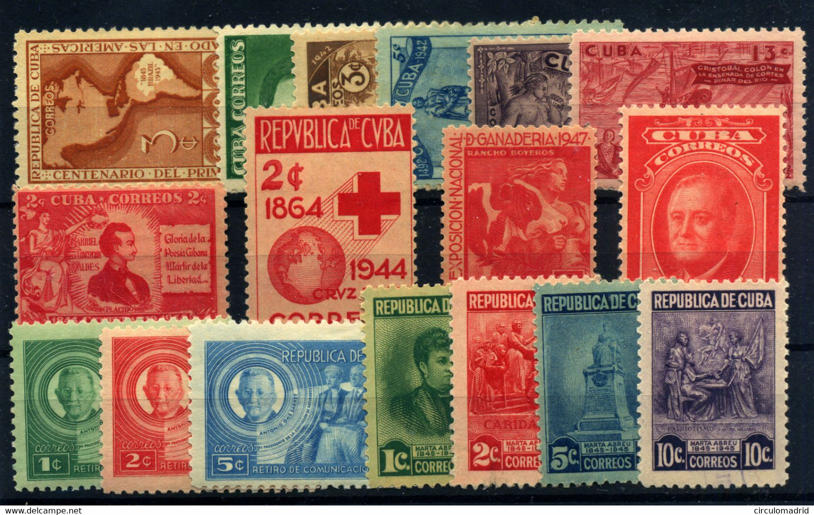 Cuba Nº 288/93**/*, 294**, 296*, 297/302**/* Año 1944/7 - Ungebraucht