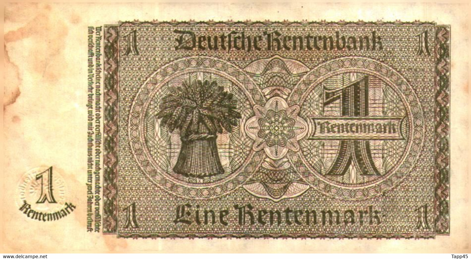 Billets > Allemagne >  1 Rentenmark  > C 04 - 1 Rentenmark