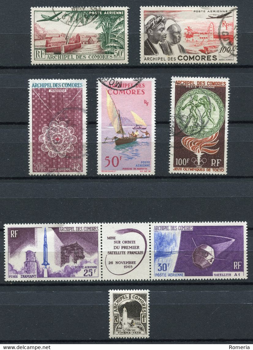 Comores - 1950 -> 1966 - Lot Poste Aérienne + Taxe - Yt PA 1 - 2 - 9 - 10 - 12 - 16 A Oli. Sauf 16A * TC - + Y 2 - Poste Aérienne