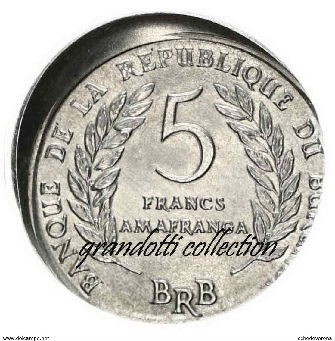 ERRORE DI CONIO 5 FRANCS AMAFRANGA BURUNDI 1971 FIOR DI CONIO - Burundi