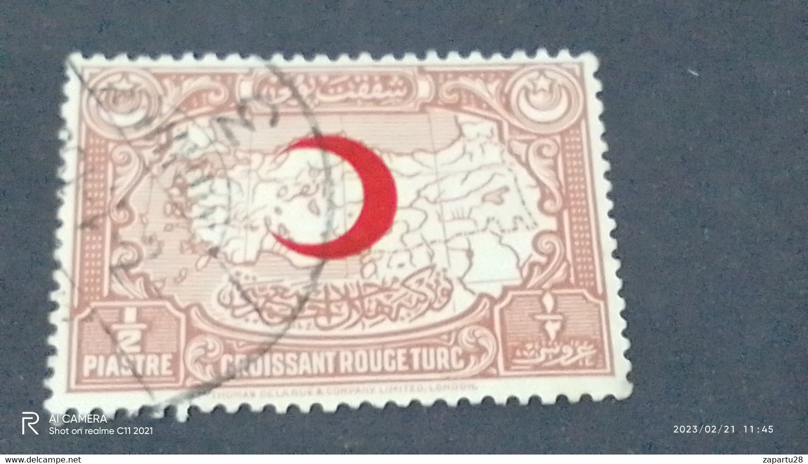 TÜRKEY--YARDIM PULLARI-1928  RED CRESENT 0.50 PİASTRE  DAMGALI - Timbres De Bienfaisance