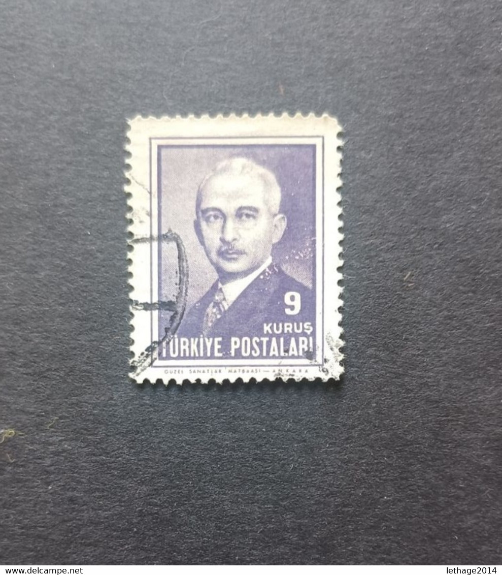 Türkiye 1946 EFFIGY OF  ISMET PRESIDENT COLOR ERROR SLATE VIOLET INSTEAD OF GRAY BLACK  7 SCANNER - Used Stamps