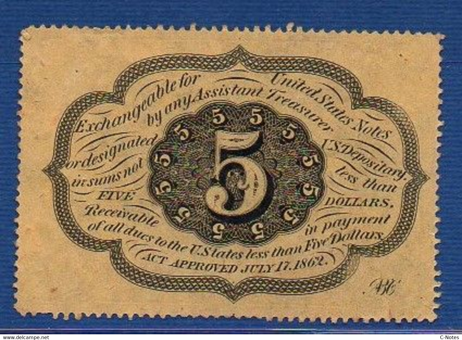 UNITED STATES OF AMERICA - P. 97a – 5 Cents 1862 AUNC, No Serial Number - 1862 : 1 Uitgave