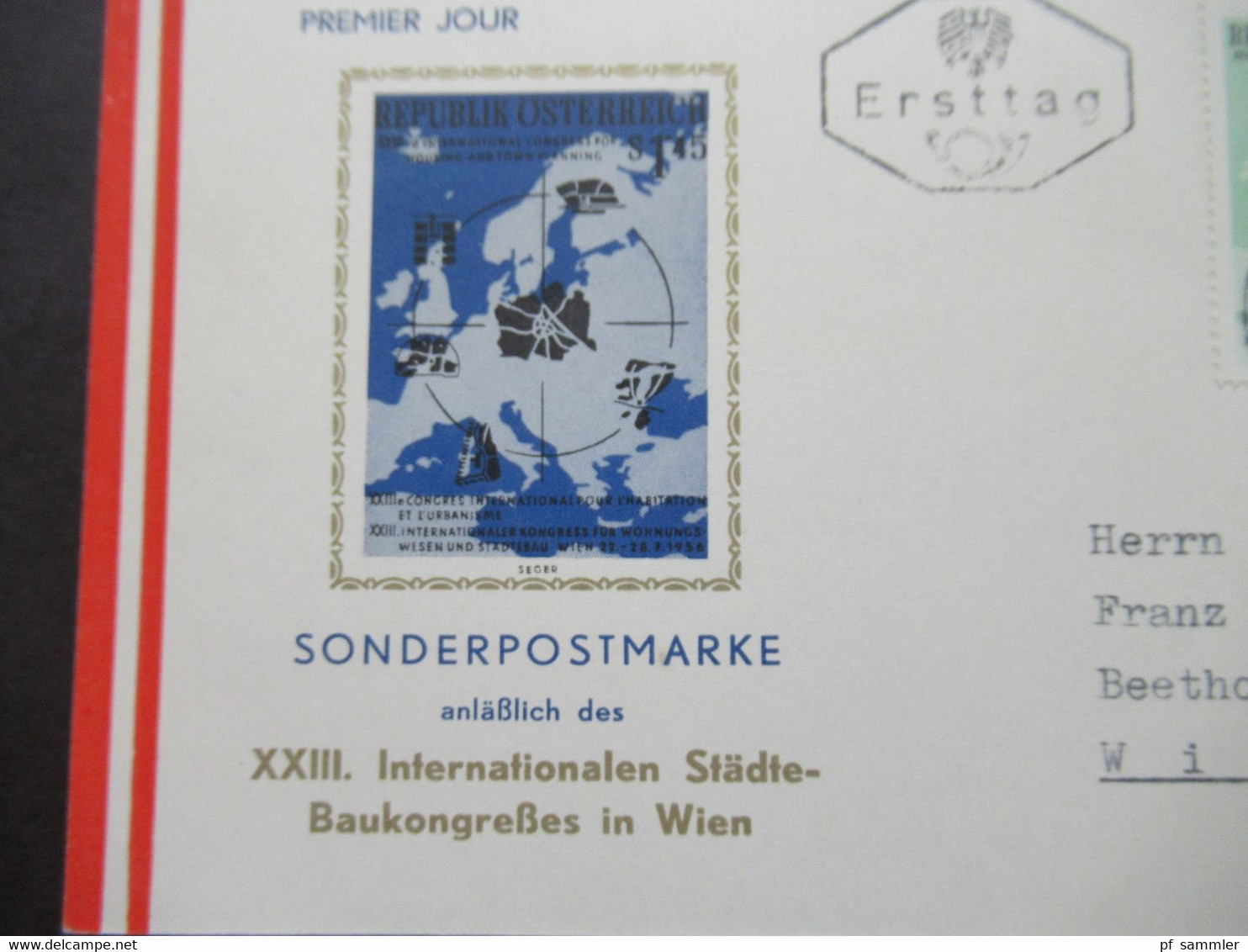 Österreich 1955 Internationaler Städtebaukongress Wien Mi.Nr.1027 FDC / 1x ** Und 1x Gestempelte Marke - Covers & Documents