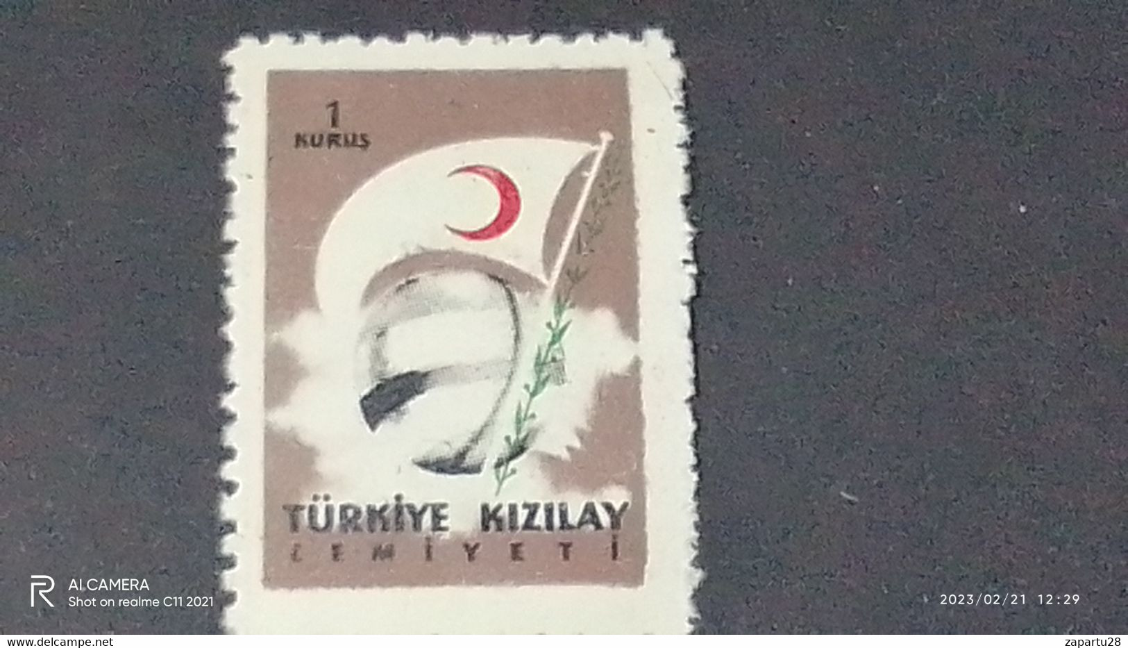 TÜRKEY--YARDIM PULLARI-1950-60  KIZILAY CEMİYETİ  1K  DAMGASIZ - Charity Stamps