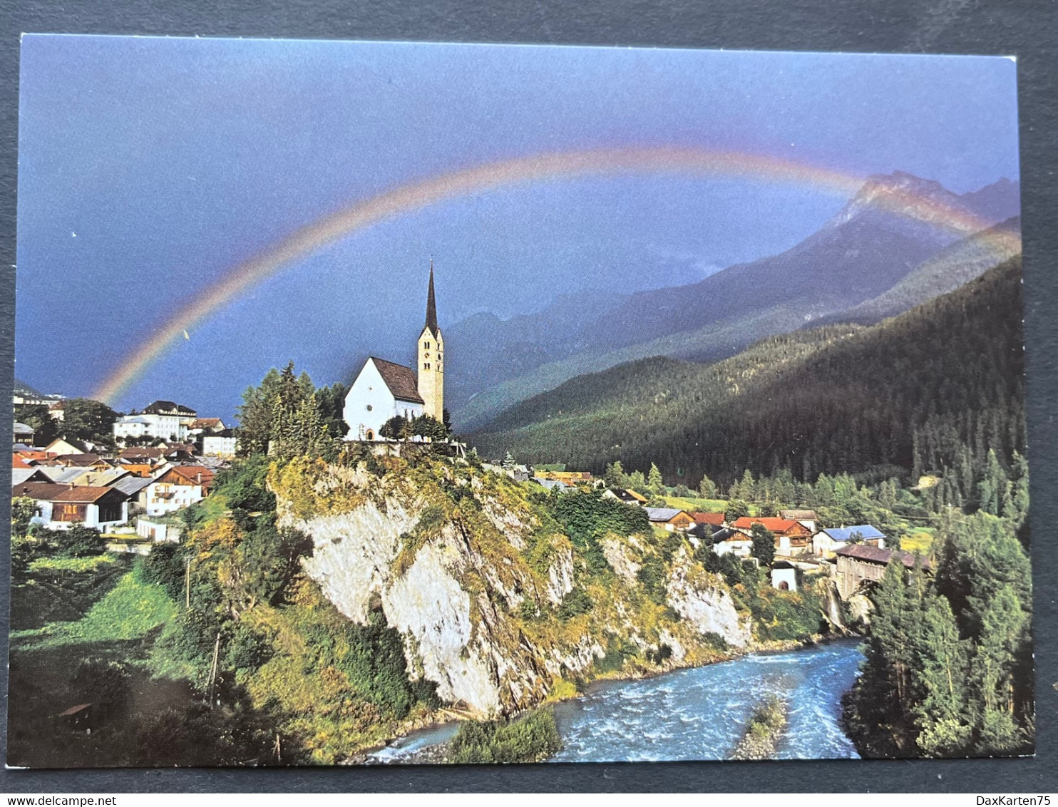 Scuol Mit Kirche Und Regenbogen - Scuol