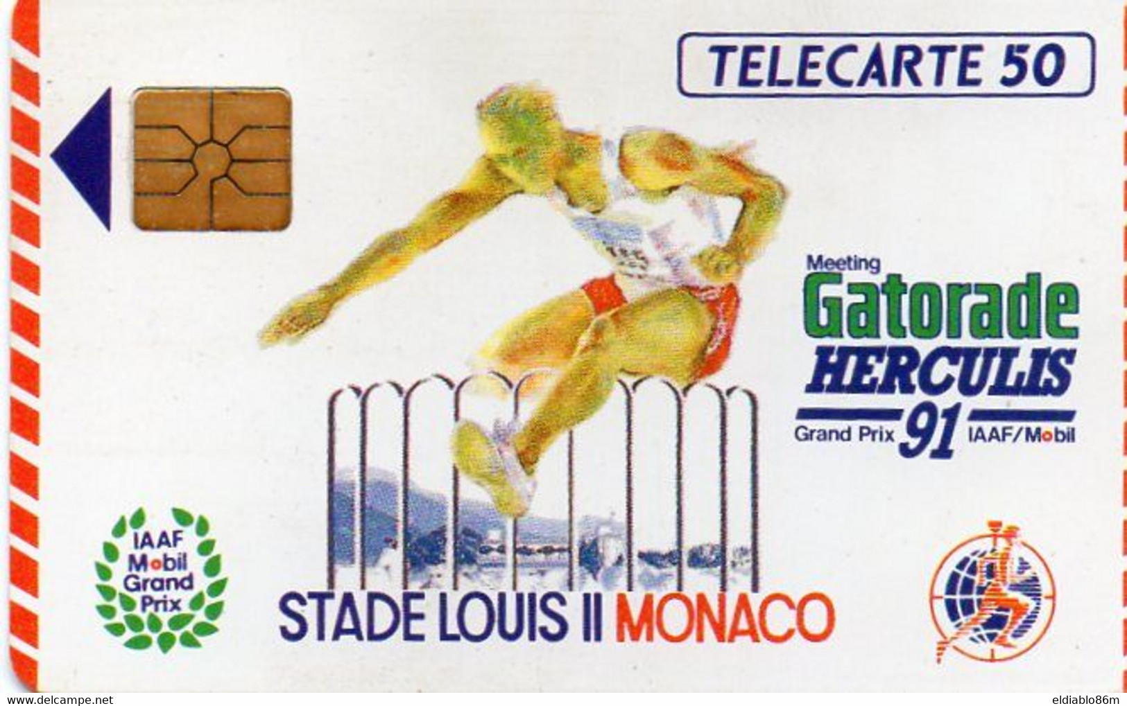 MONACO - CHIP CARD - MF15 - GRAND PRIX GATORADE HERCULIS 91 - SPORT ATHLETICS - Monaco