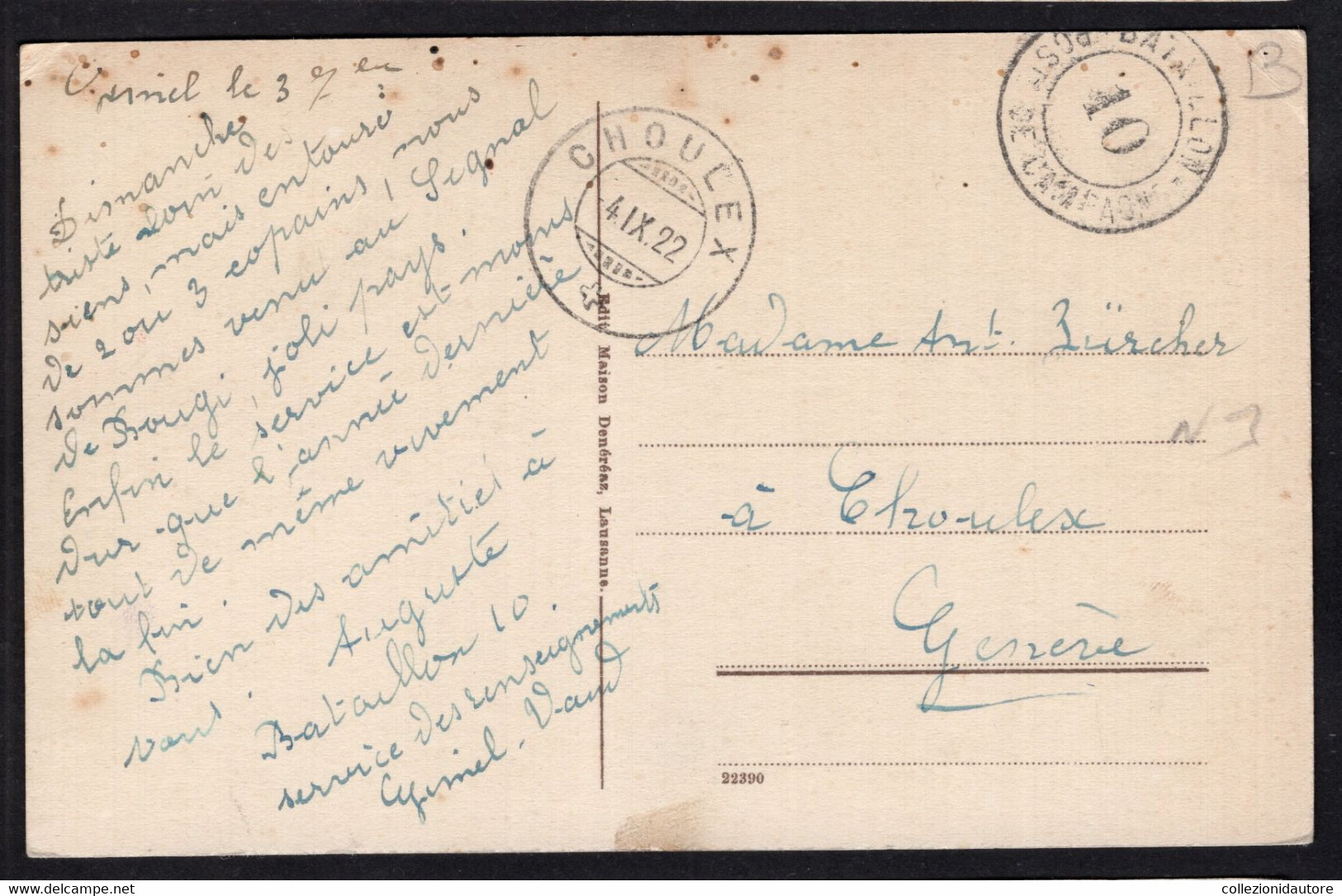 GIMEL - PENSION DU SIGNAL - CARTOLINA FP SPEDITA NEL 1922 - Gimel