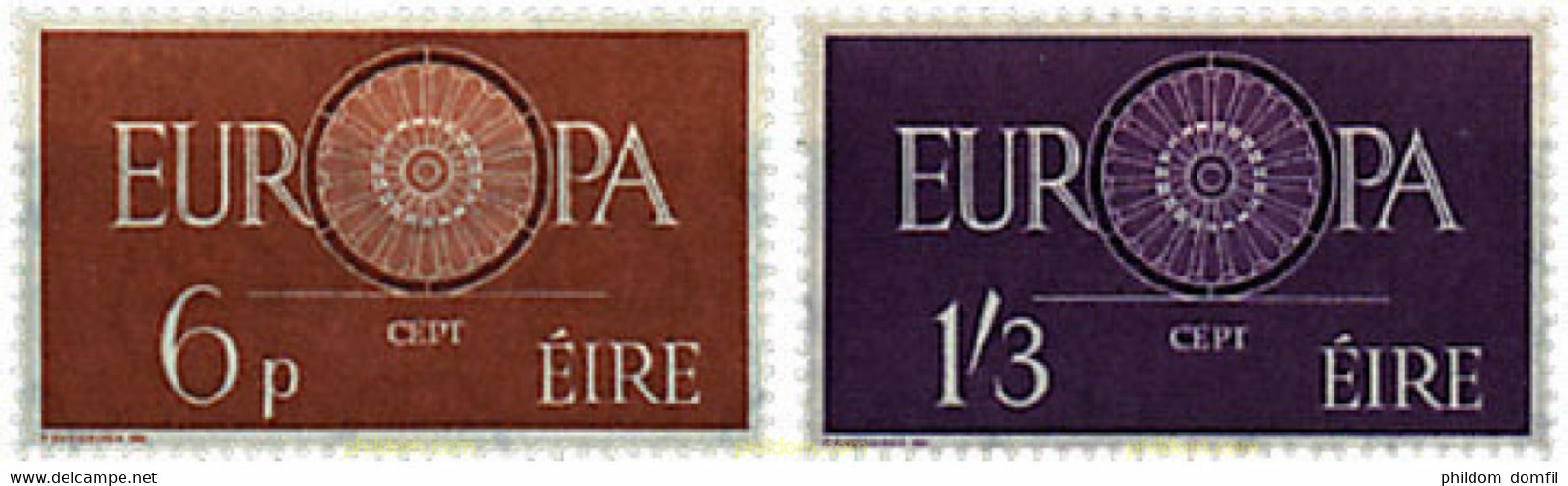 77379 MNH IRLANDA 1960 EUROPA CEPT. RUEDA CON 19 RADIOS - Lots & Serien