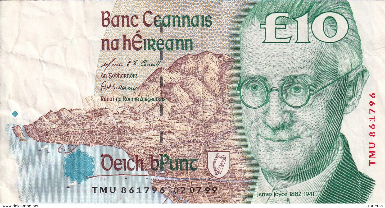 BILLETE DE IRLANDA DE 10 POUNDS DEL AÑO 1999 (BANKNOTE) - Irlande