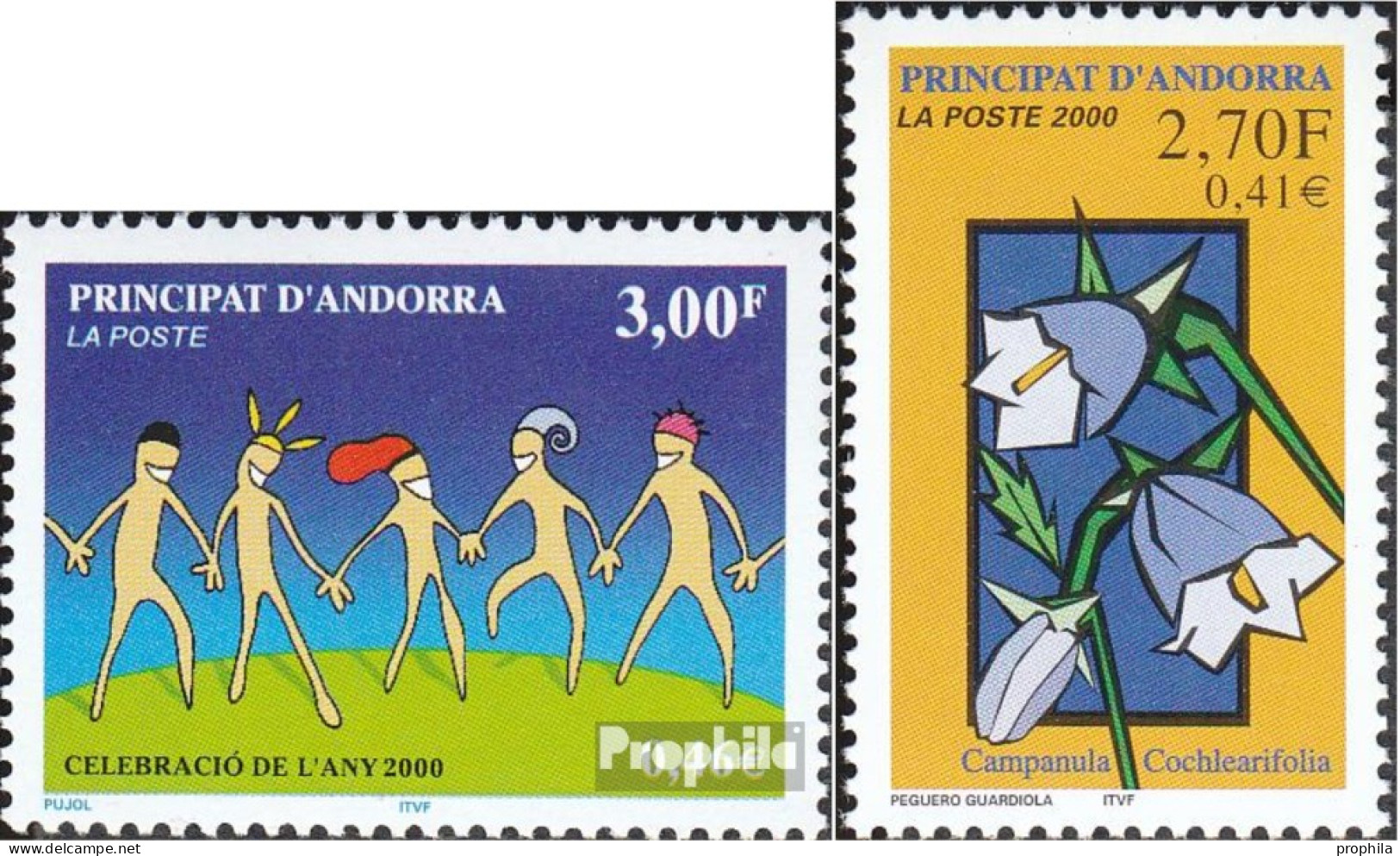 Andorra - Französische Post 546,550 (kompl.Ausg.) Postfrisch 2000 Jahrtausendfeier, Pflanzen - Cuadernillos