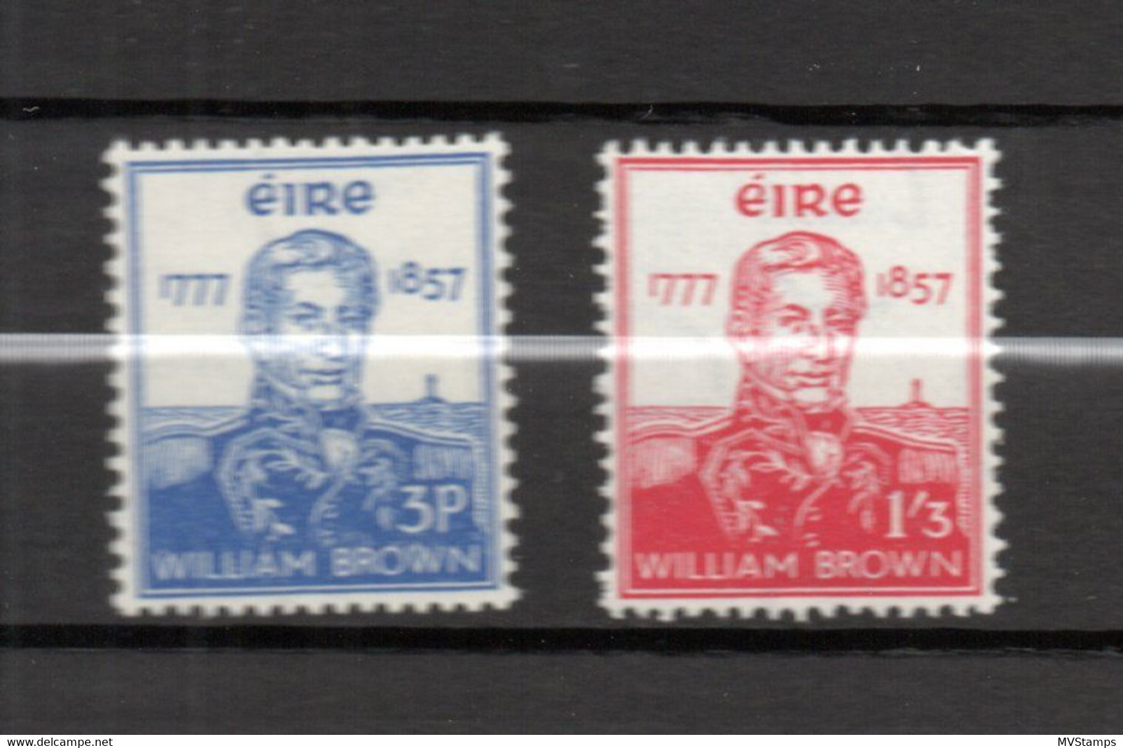 Ireland 1957 Set William Brown Stamps (Michel 132/33) Nice MLH(132), MNH(133) - Ungebraucht