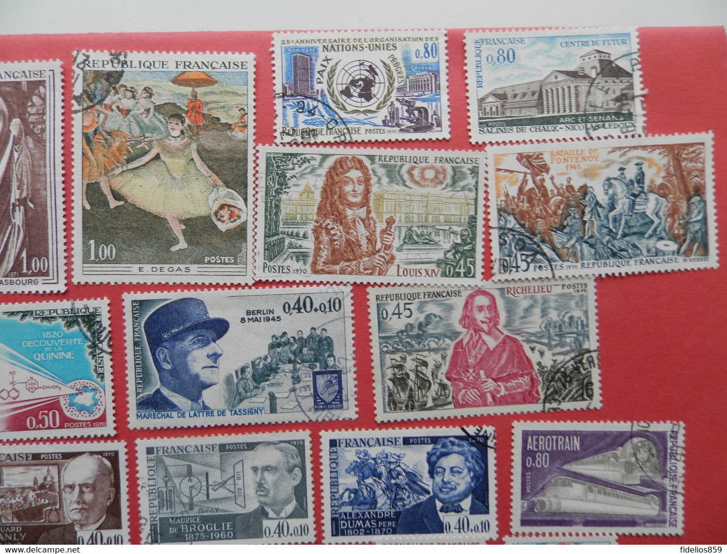 FRANCE OBLITERES LUXE : ANNEE COMPLETE 1970 SOIT 42 TIMBRES POSTE DIFFERENTS + PA 44 - 1970-1979