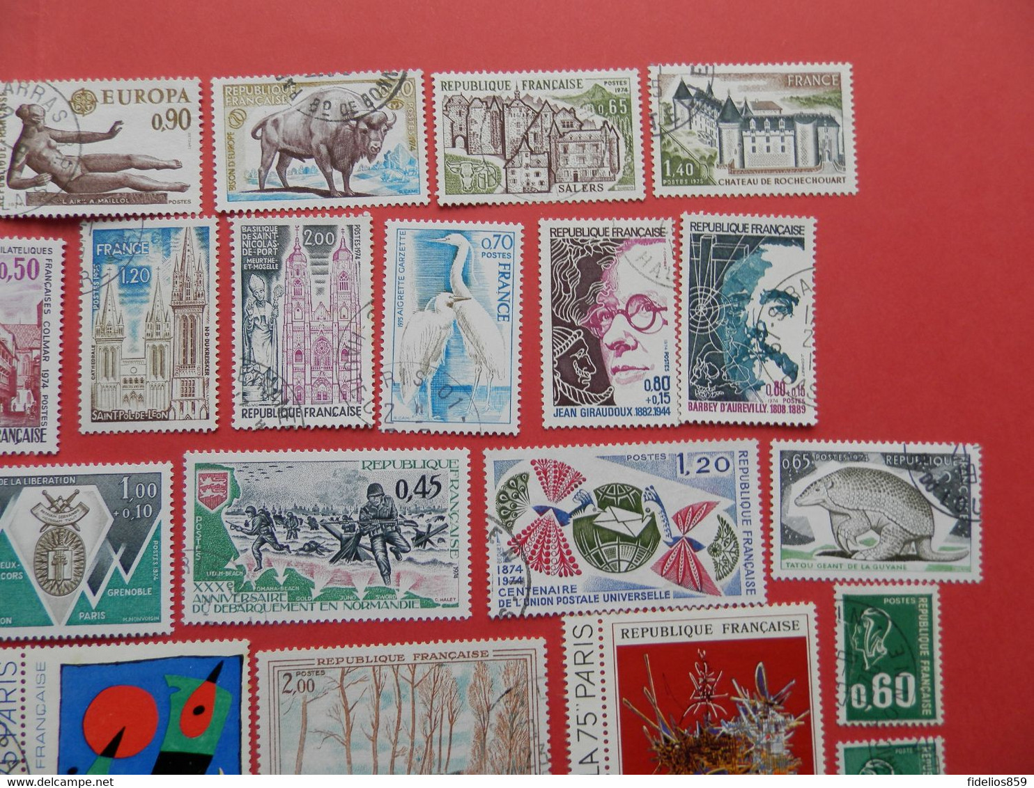 FRANCE OBLITERES LUXE : ANNEE COMPLETE 1974 SOIT 47 TIMBRES POSTE DIFFERENTS - 1970-1979