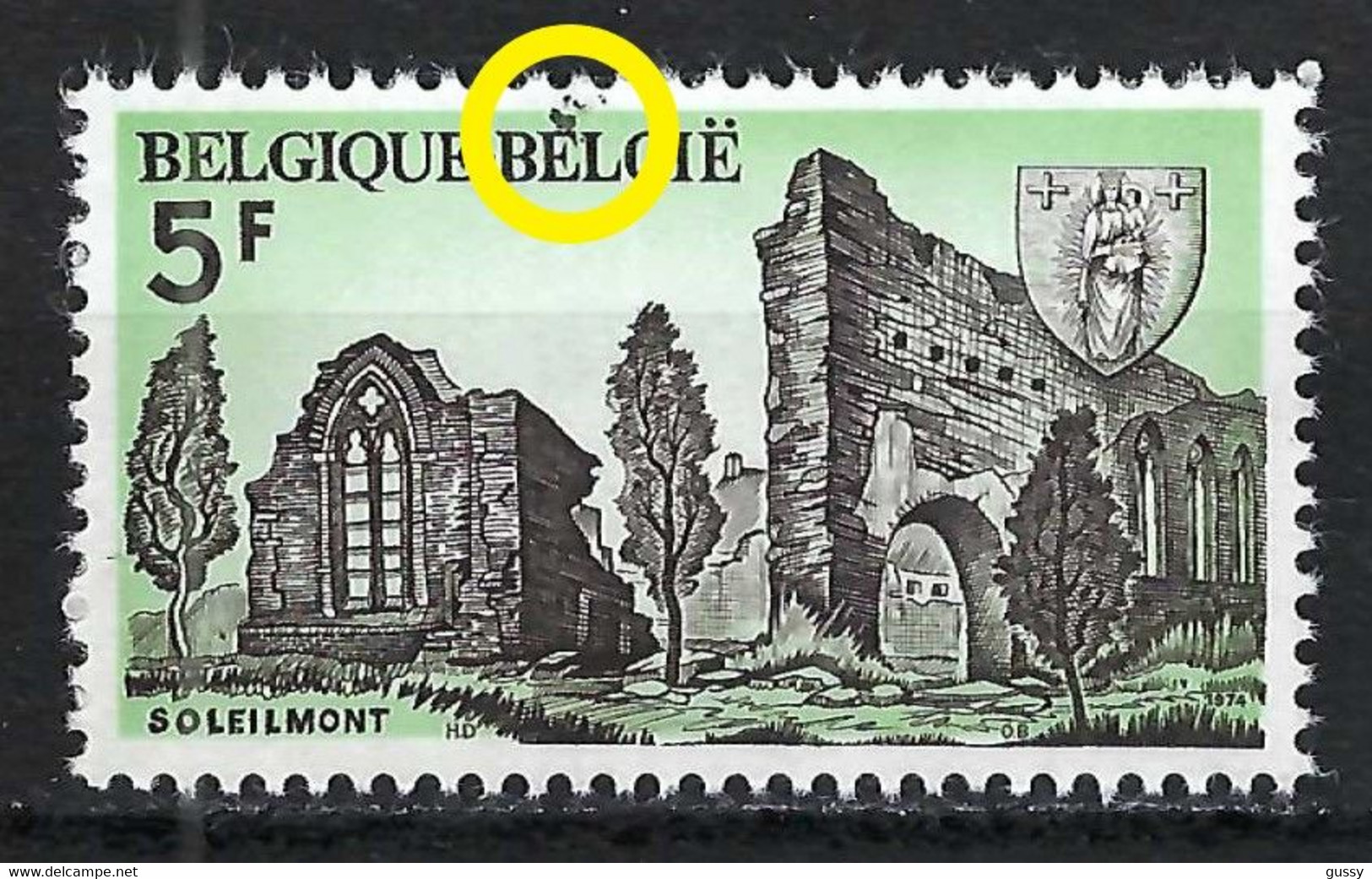 BELGIQUE 1974: Le ZNr. 1891 Neuf**, Sup Qualité,TB Var. "petit Coeur Et Vol D'oiseaux Au-dessus Du E De BELGIË" - 1961-1990