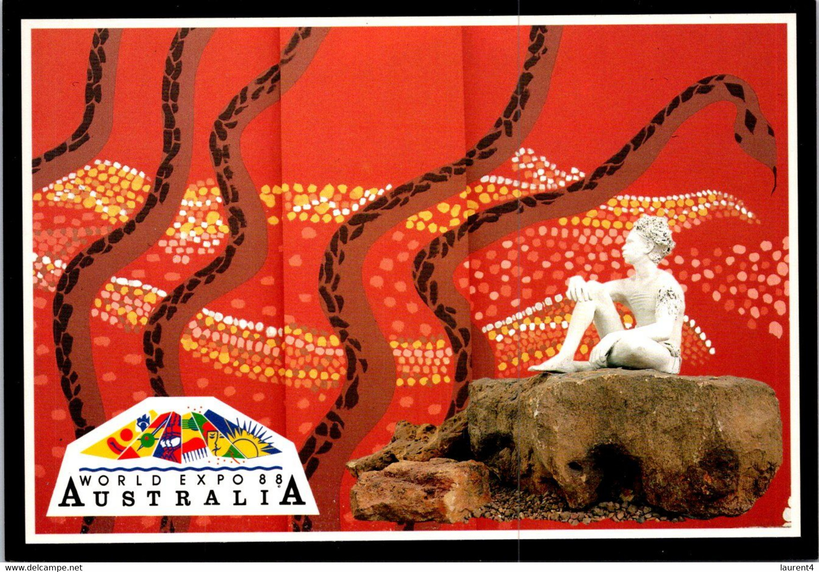 (4 Oø 20) Australia - QLD - Brisbane - World Expo 88 (aboriginal Painting - Snake) - Brisbane