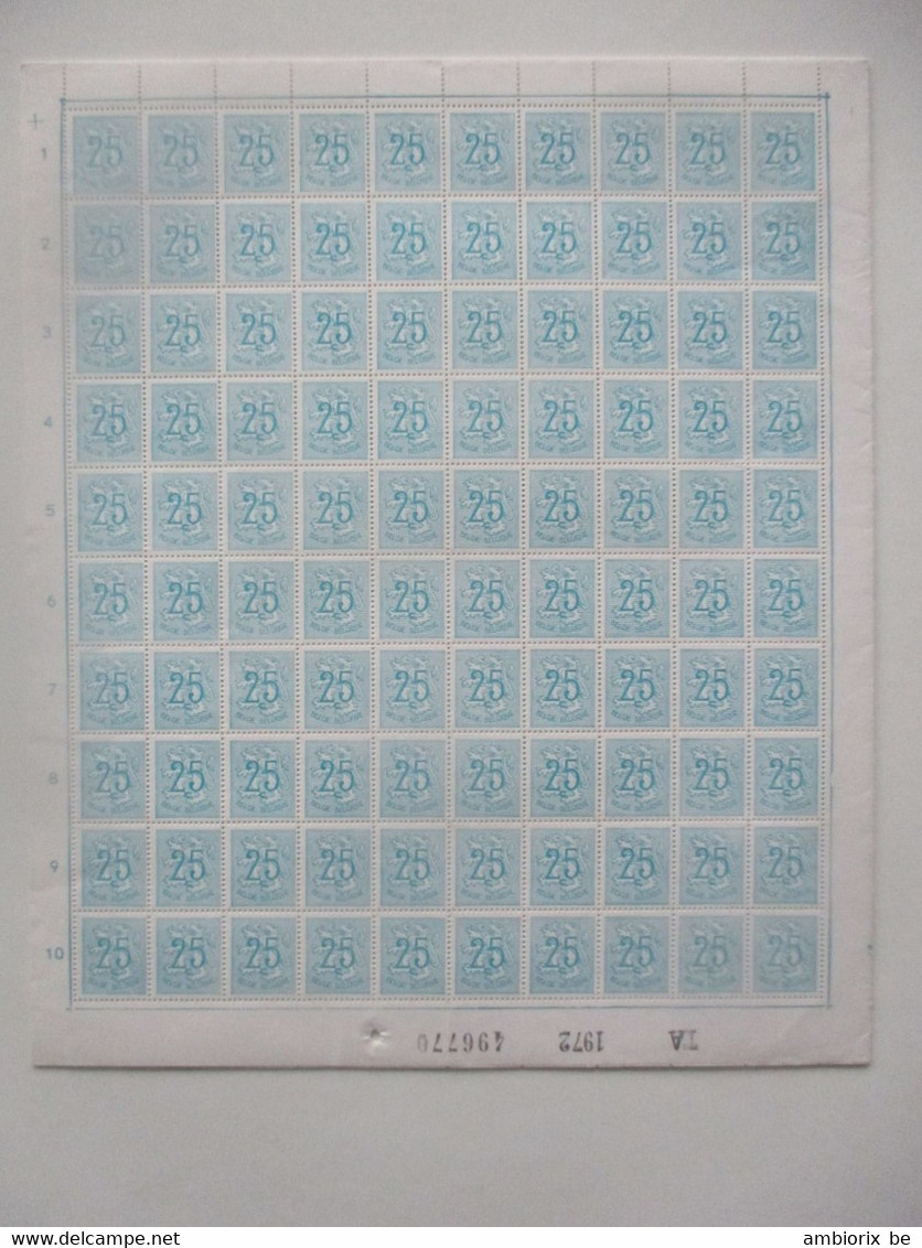 Feuille De 400 Timbres 1368 P2 Datée 1972 - 1961-1970