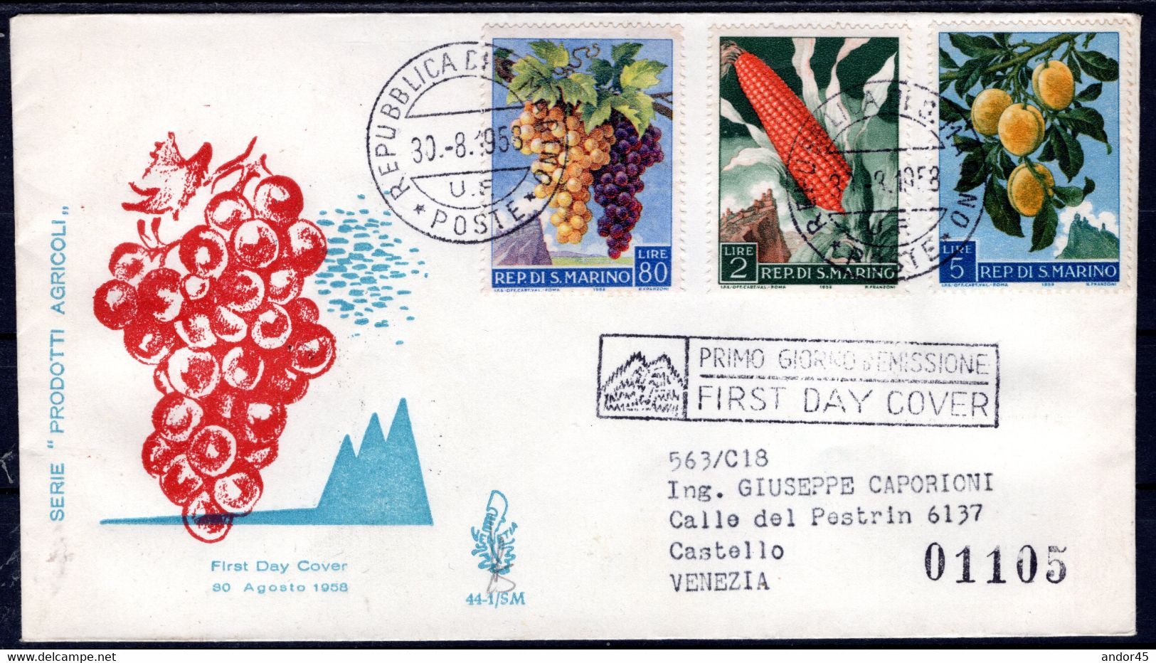 INSIEME DI 13 BUSTE FDC VENETIA SERIE COMPLETA "VEDUTE DEL MONTE TITANO "+" ESPRESSI PRECEDENTI SOVRASTAM." + " ESPO.UNI