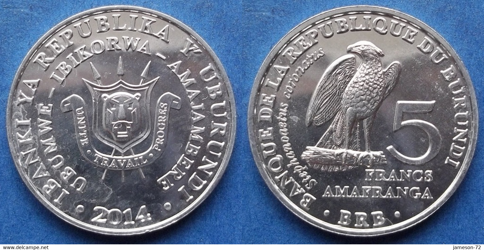 BURUNDI - 5 Francs 2014 "Stephanoaetus Coronatus" KM# 25 Republic (1966) - Edelweiss Coins - Burundi