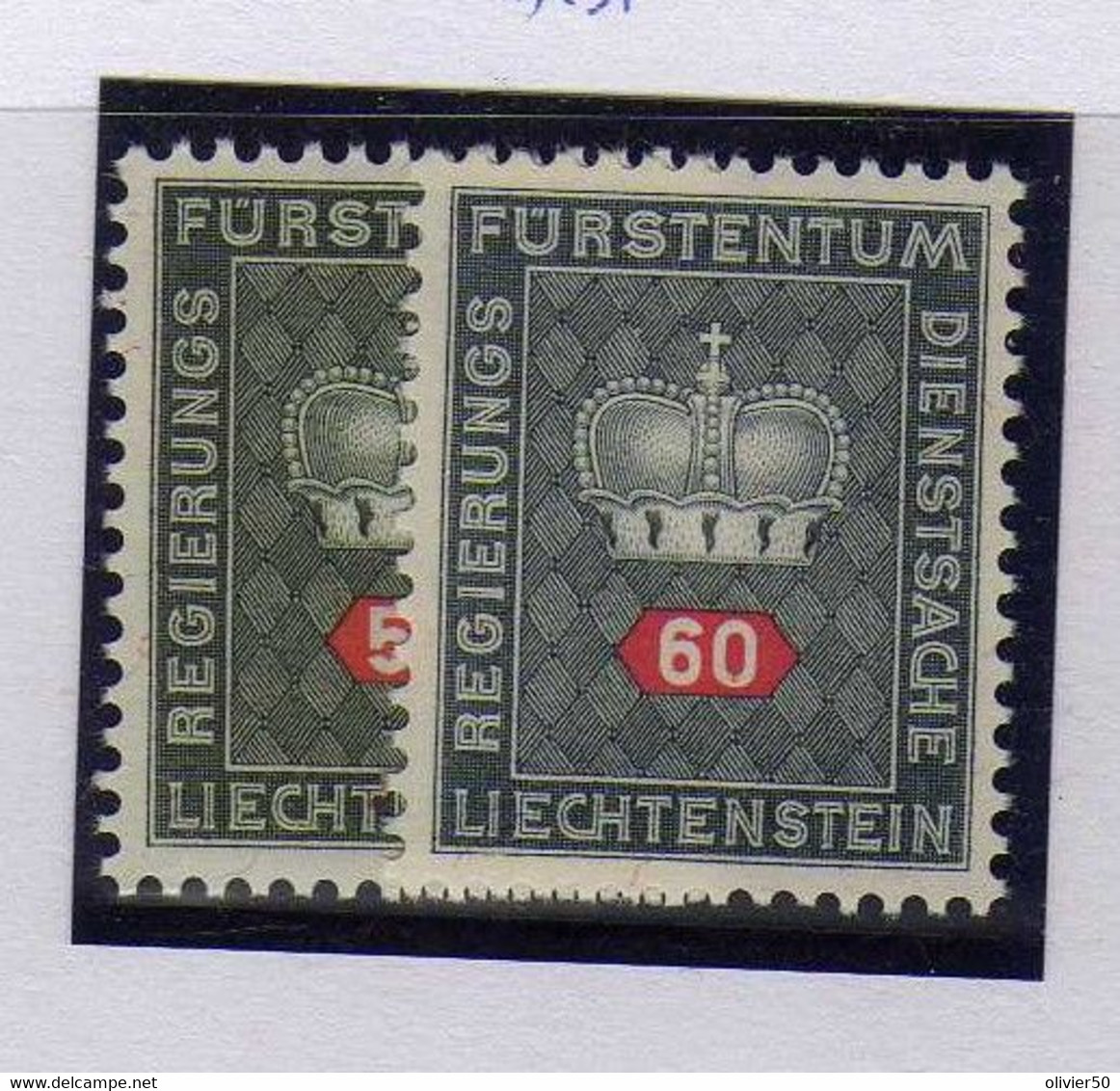 Liechtenstein -1968-  - Service   55. 60 R. Armoiries - Papier Blanc - Neufs** - MNH - Official