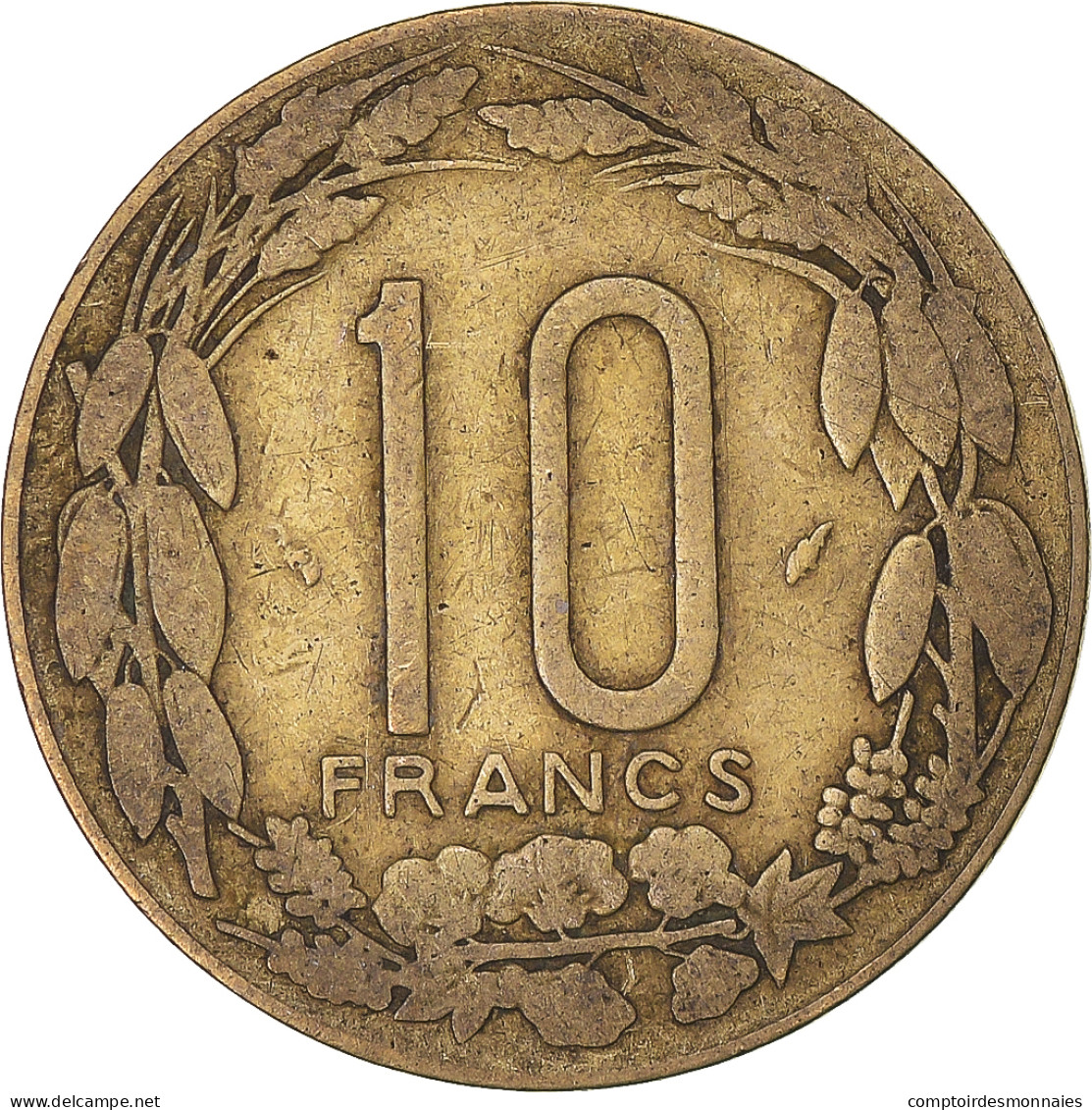 Monnaie, États De L'Afrique Centrale, 10 Francs, 1979 - Centrafricaine (République)