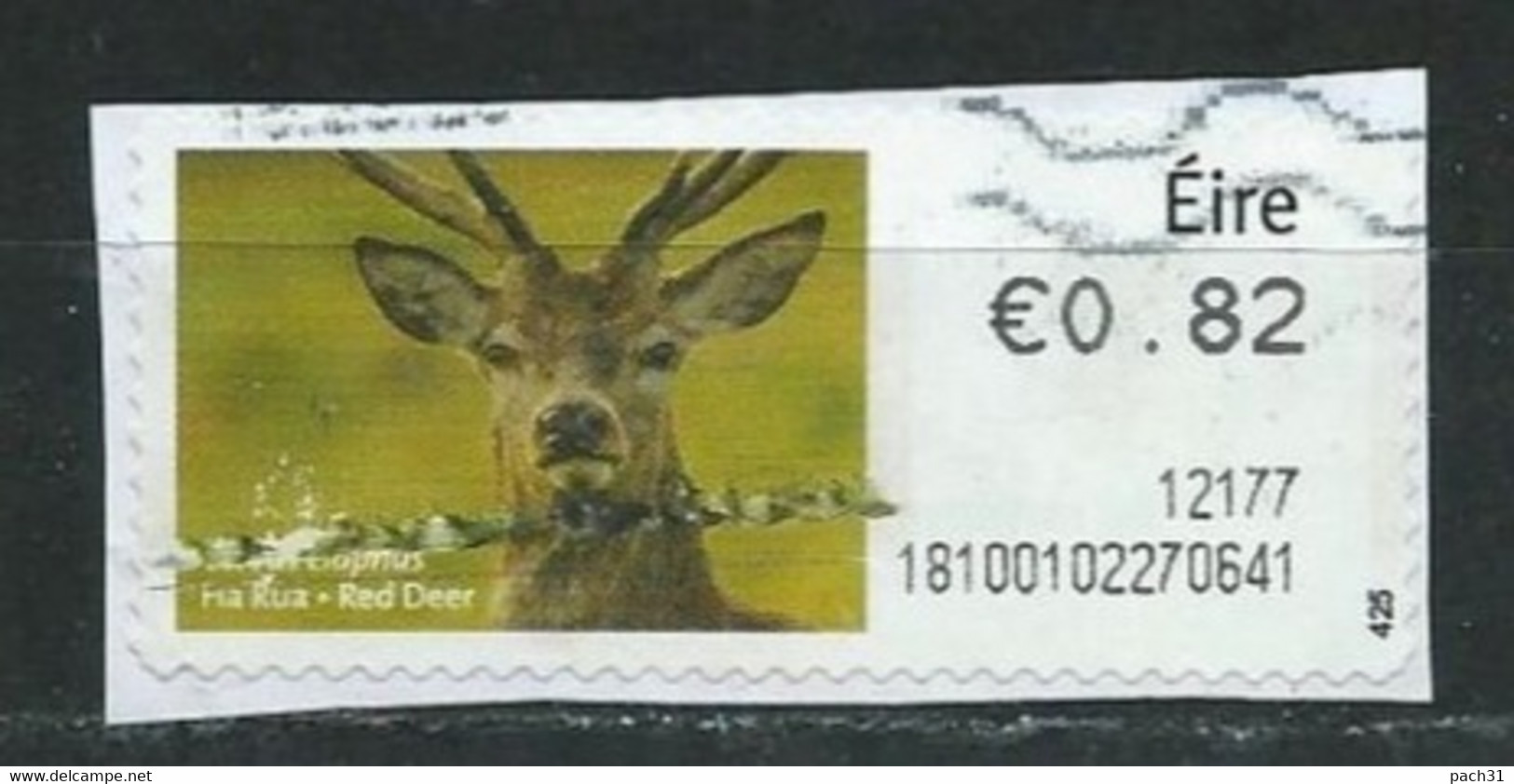 Irlande Vignette D'affranchissement 0,82E 2011 Cerf - Franking Labels