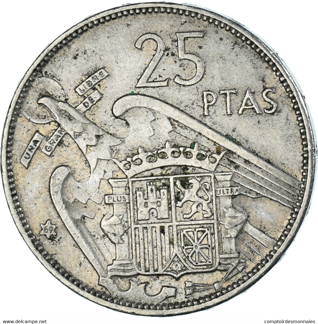 Monnaie, Espagne, 25 Pesetas, 1969 - 25 Pesetas