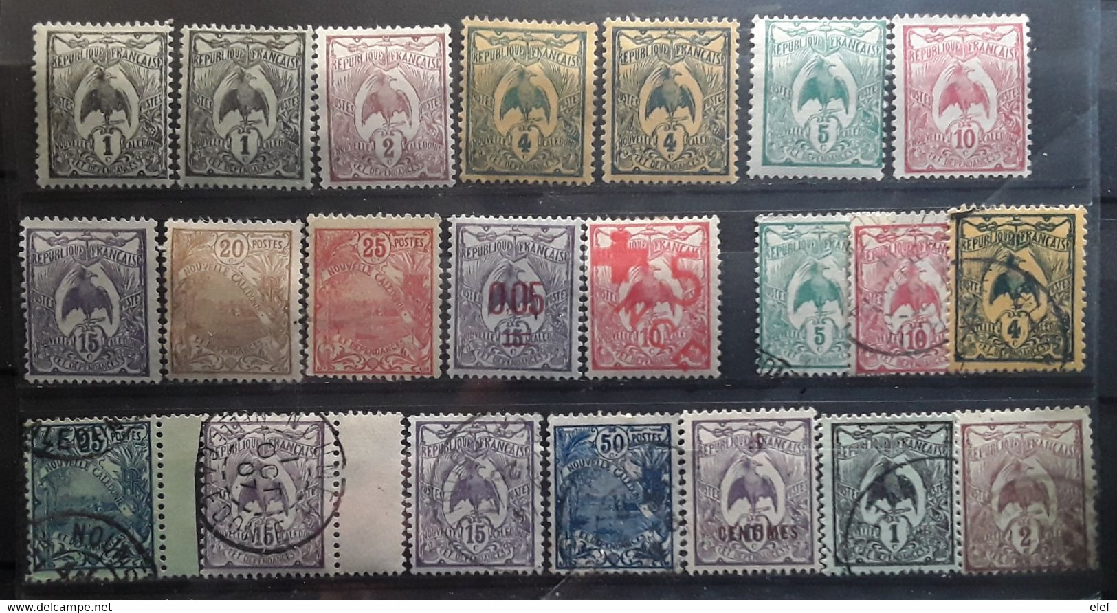 NOUVELLE CALÉDONIE 1905 - 1922 Type Cagou / Rade De Nouméa 22 Timbres Neufs / O Dont Surchargés,  TB - Autres & Non Classés