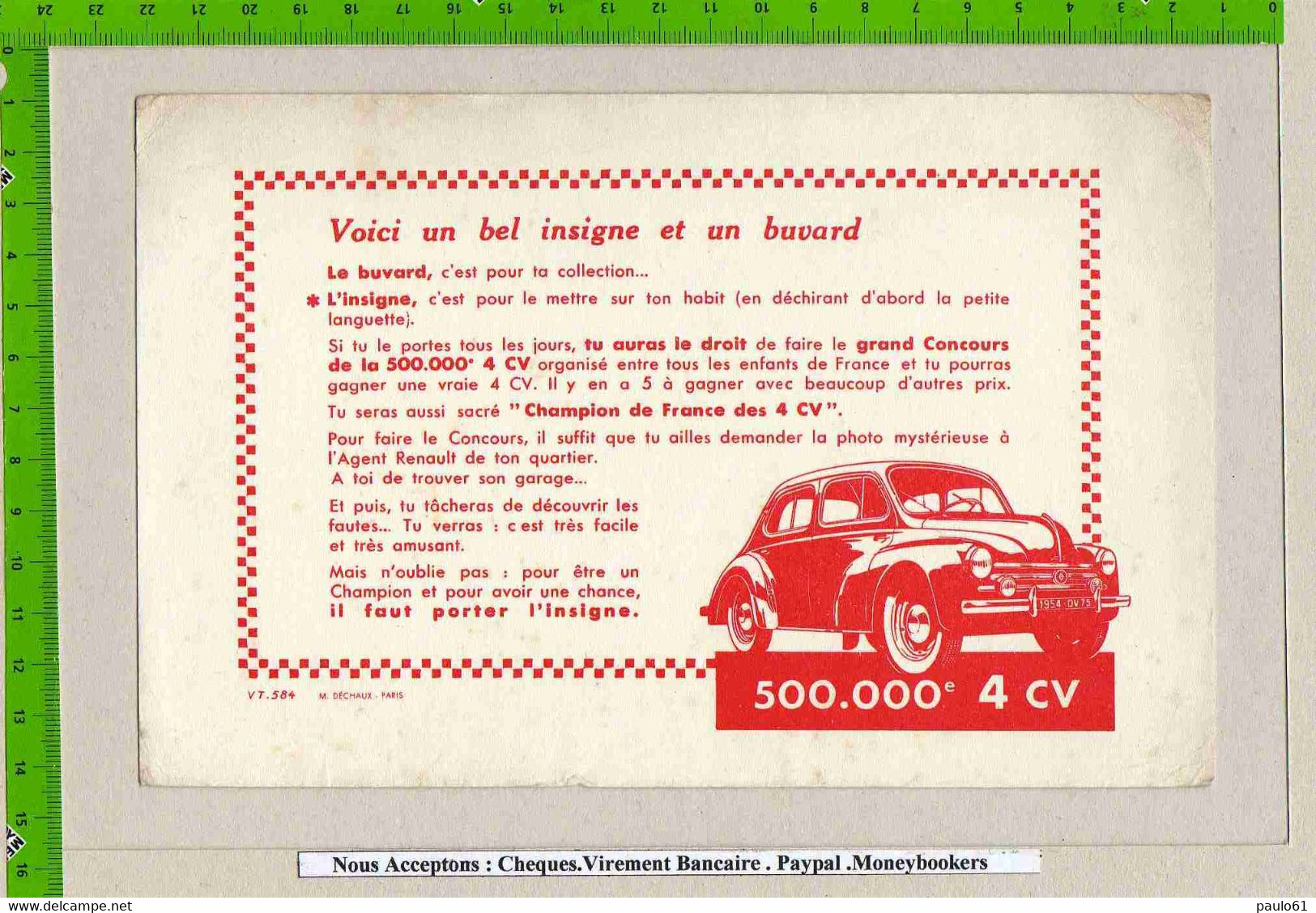 BUVARD  : 4CV La 500.000 Eme - Auto's