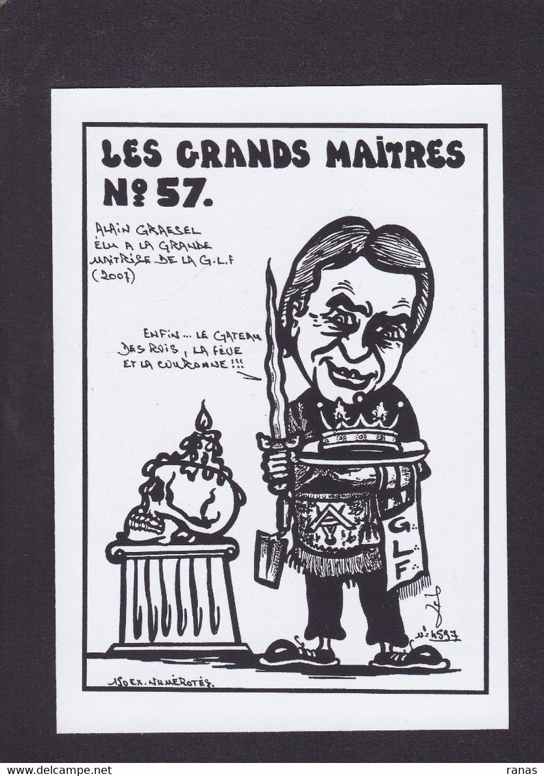 CPM Franc Maçonnerie Grands Maitres En 150 Ex. Numérotés Par JIHEL Maçonnique Alain Graesel - Philosophie & Pensées