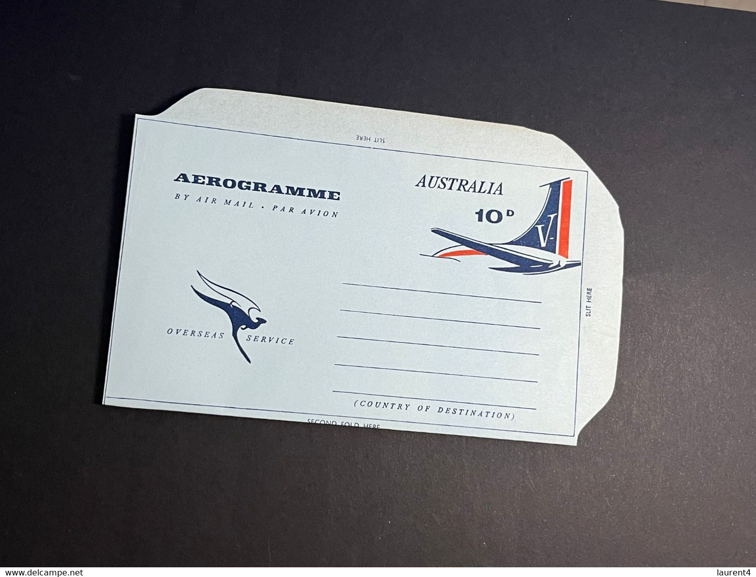 (4 Oø 24) Australia Aerogramme  -  10 D (1 Aerogramme) Overseas Services - Aerograms