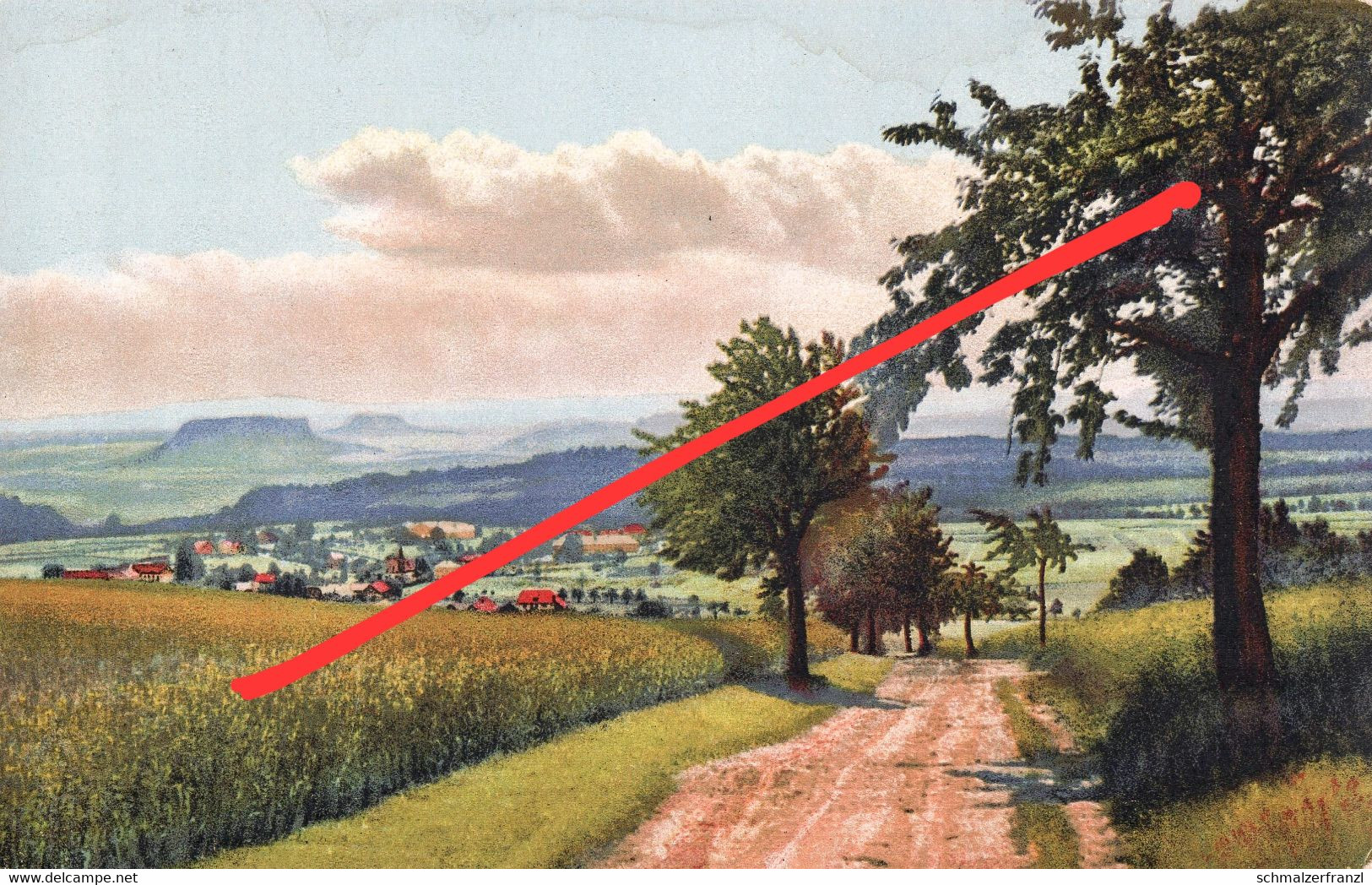 NOD Photochromie AK Blick Rathewalde Von Napoleonlinde Sächsische Schweiz Serie 299 Nr 4569 Nenke Ostermaier Dresden - Hohnstein (Saechs. Schweiz)