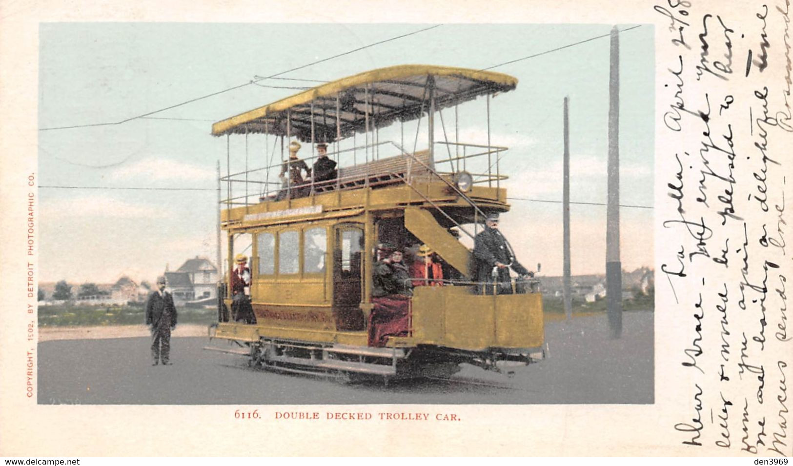 ETATS-UNIS - MI - Michigan - Double Decked Trolley Car - By Détroit Photographic Co. - Précurseur Voyagé 1903 (2 Scans) - Detroit