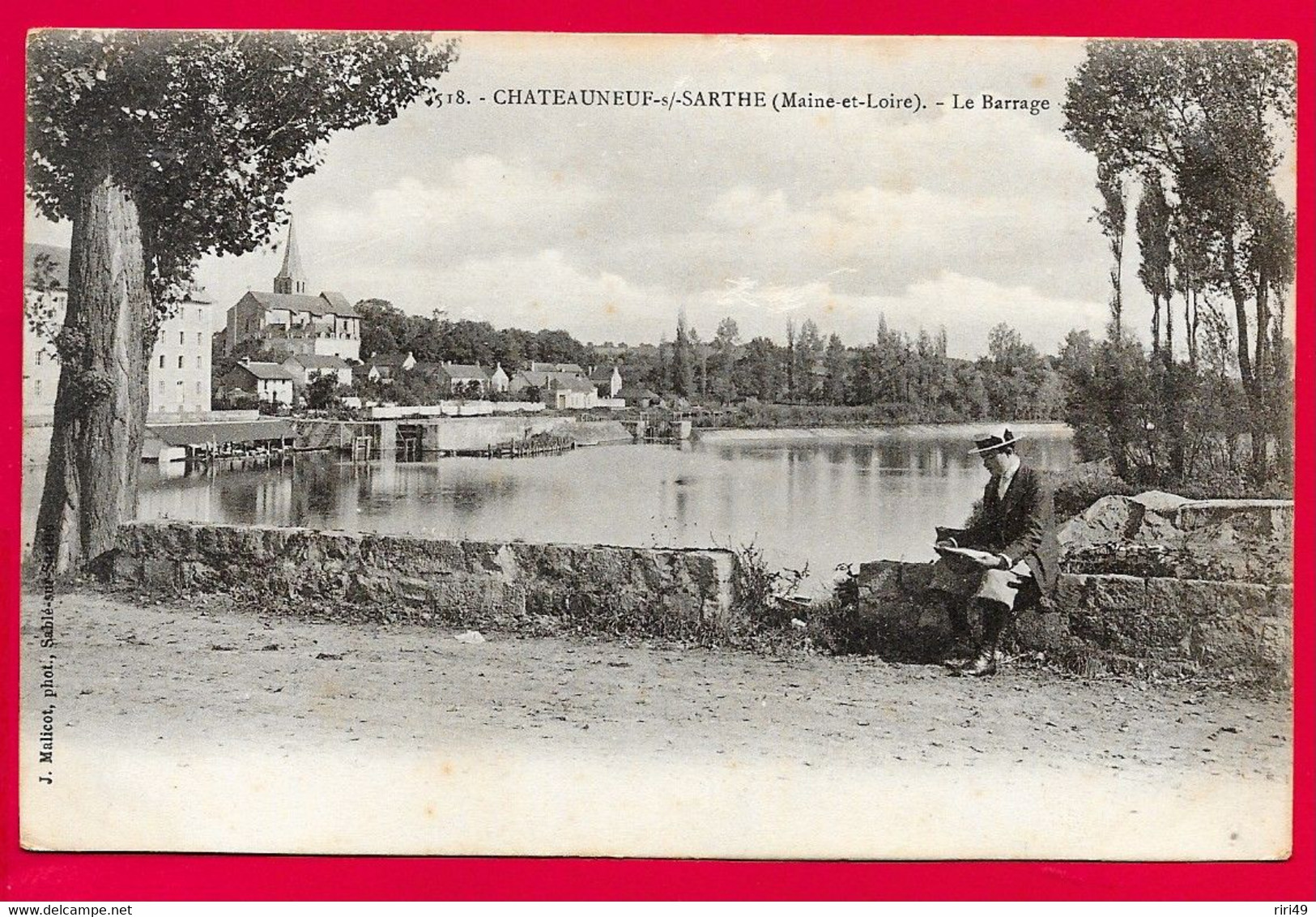 Cpa 49 Châteauneuf-s/-Sarthe, Le Barrage, Animée, Dos SIMPLE Et Vierge, Voir Scanne - Chateauneuf Sur Sarthe