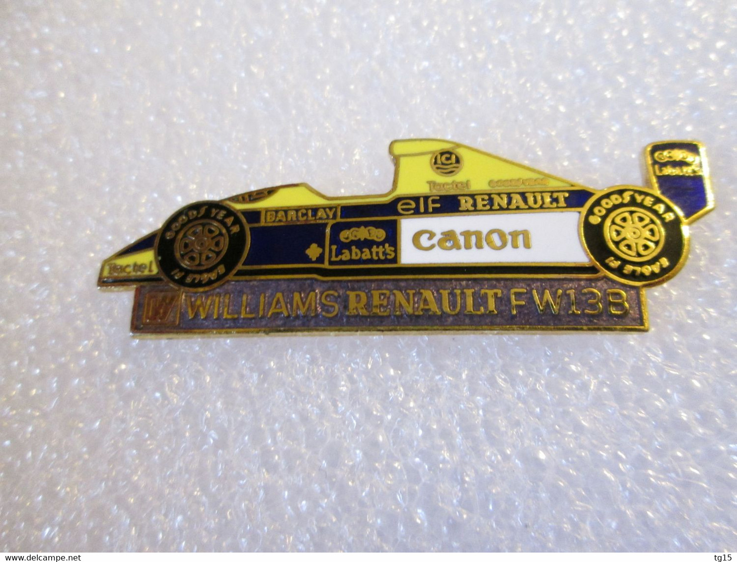 PIN'S   WILLIAMS RENAULT ELF  FW 13 B   CANON  BARCLAY  LABATT'S  Email Grand Feu - F1